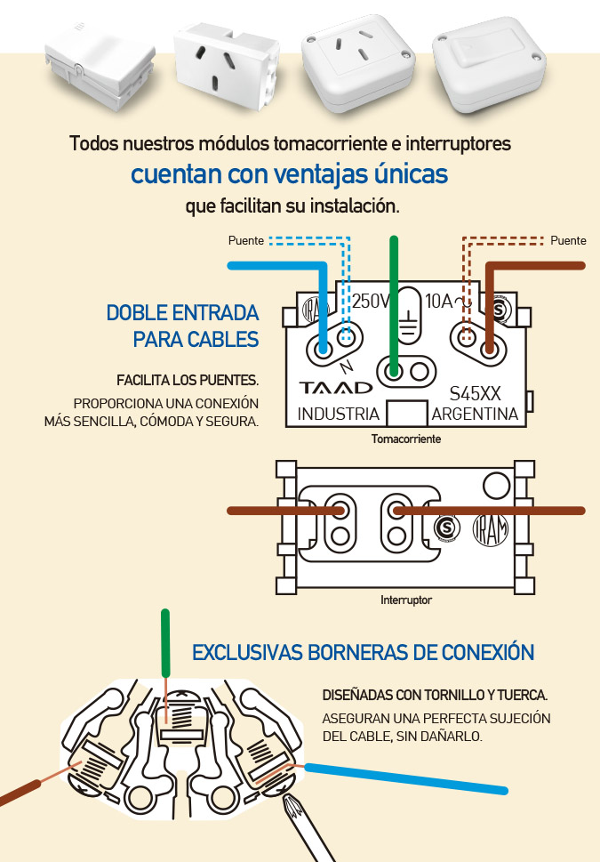 Llave De Luz Exterior Doble Toma Taad